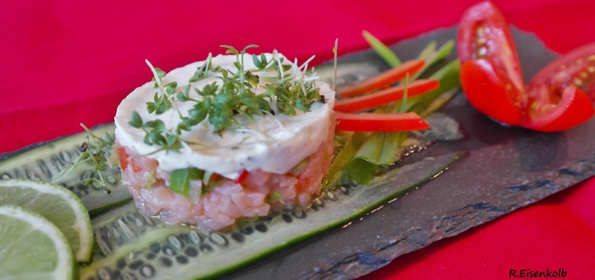 Rezept Räucherlachstartar lowcarb vom Hotel Monaco in München